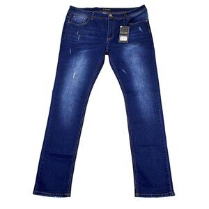 Vassari Mens Dark Blue Skinny Jeans Size 40.